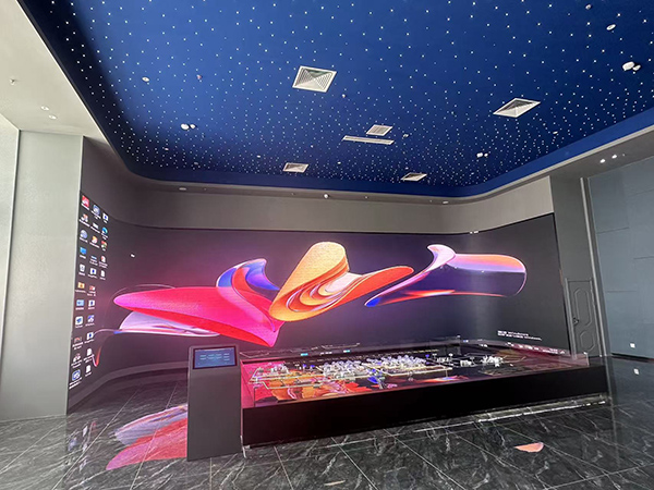 瓜州柳沟煤化工产业园企业分布沙盘及柔性LED屏 瓜州柳沟煤化工产业园企业分布沙盘及柔性LED屏